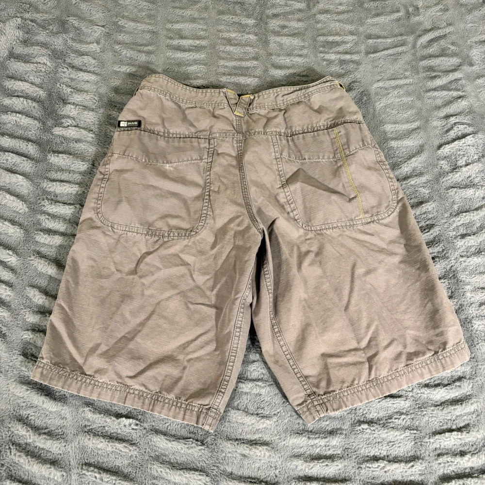Prana Mens 28 Organic Cotton Gray Ripstop Hiking Cargo Shorts Outdoor AQ670